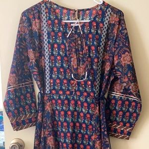 Cotton dress with matching mask